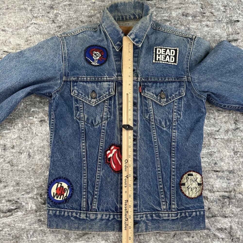 Vintage Levis Jacket Blue Denim Trucker Patch 71205 0217 Made USA Sz 36L WPL 423 - Picture 6 of 16